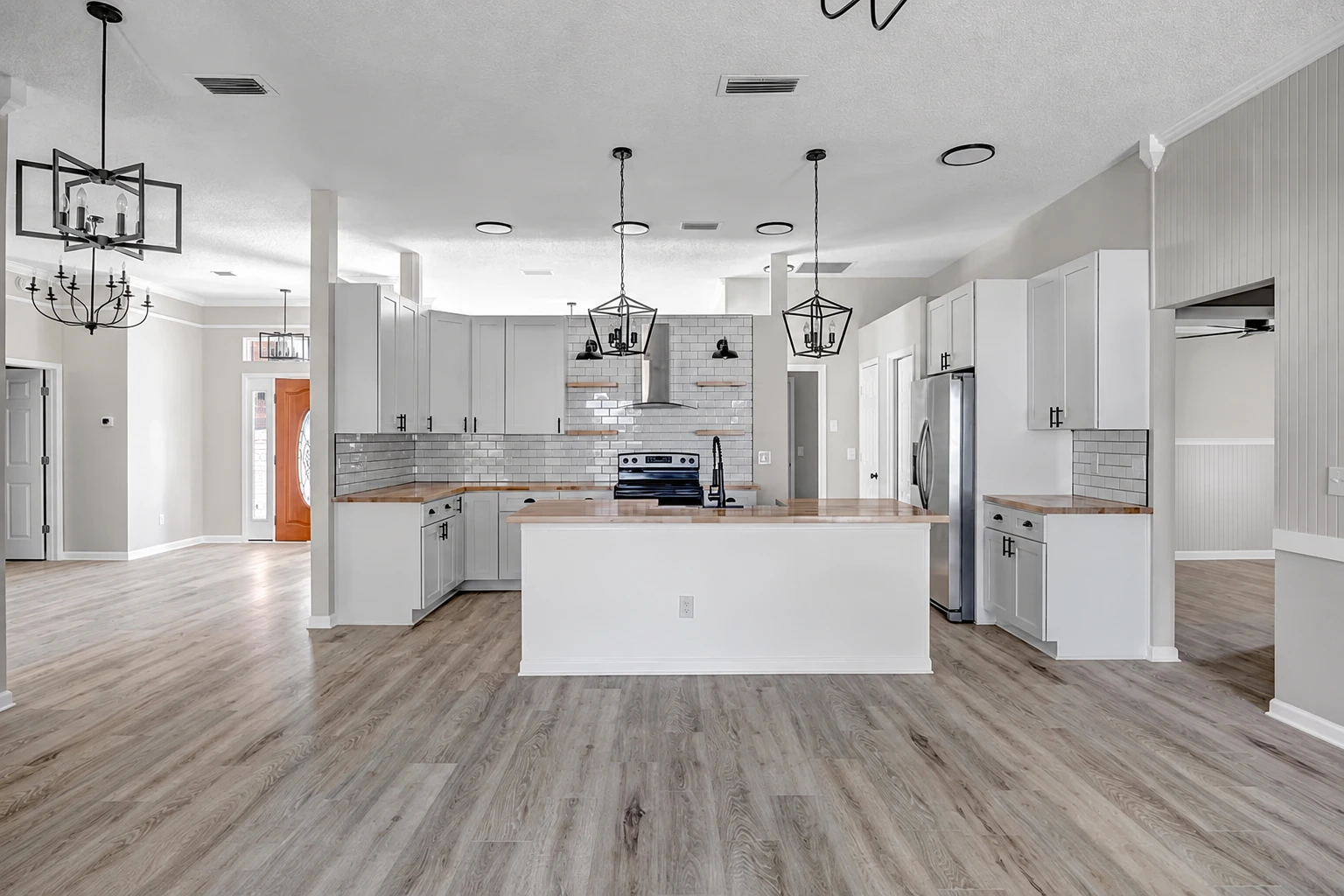 Renovated kitchen and living space at Kilcullen